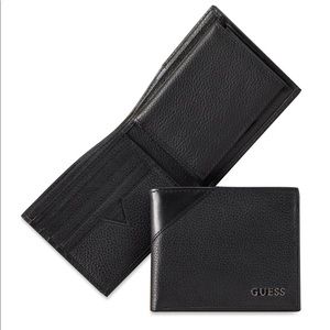 Guess elegant leather bifold men's wallet